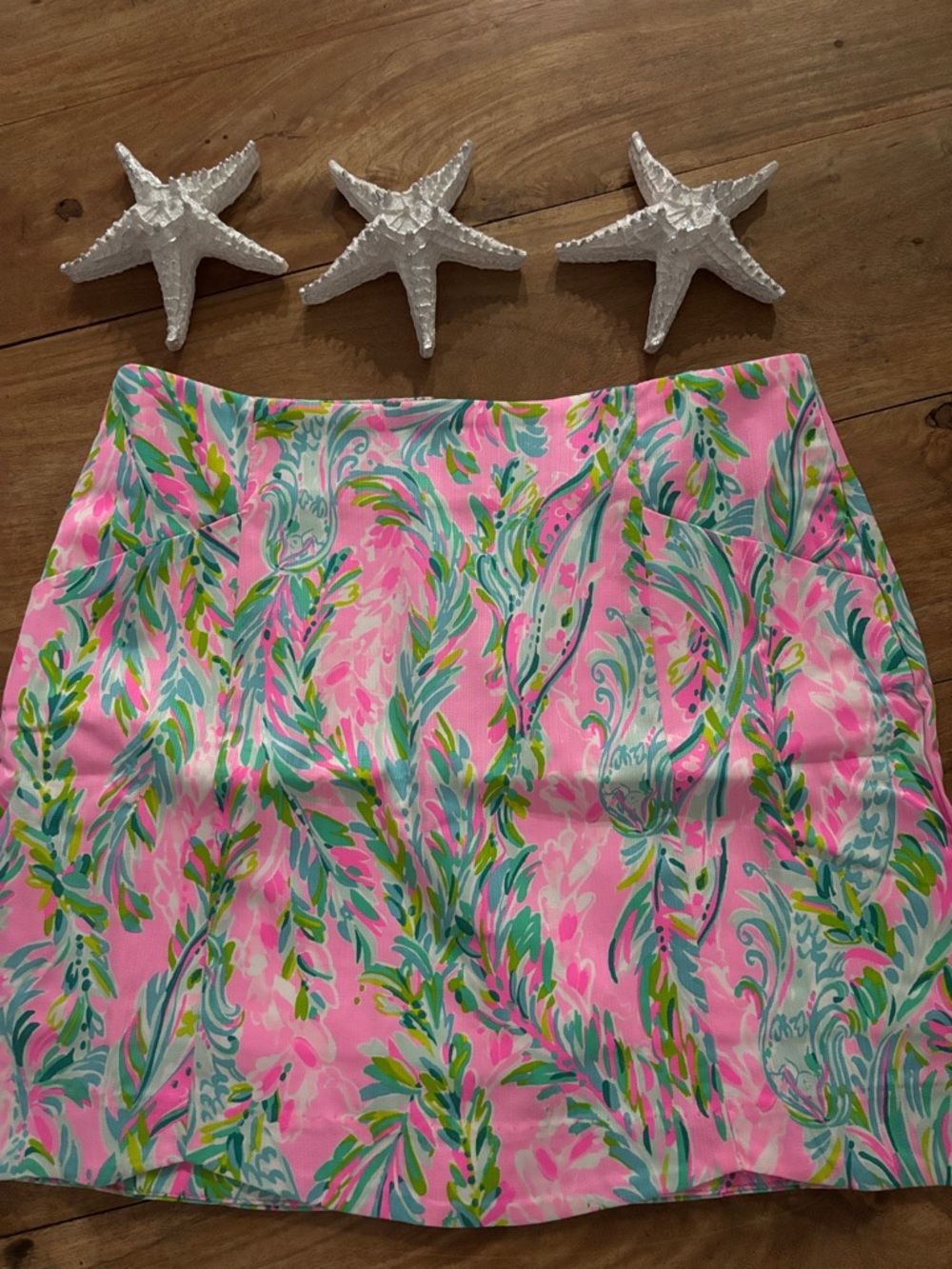 Lilly Pulitzer Becki Bright Pink Tropical-Print Mini Skirt Skort Size 0 NWT